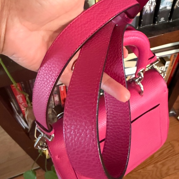 Dior Fuchsia Leather Top-Handle Satchel with Silver Hardware - Picture 4 of 5